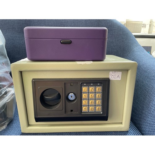 201A - SMALL HOME COMBINATION SAFE AND CASH TIN