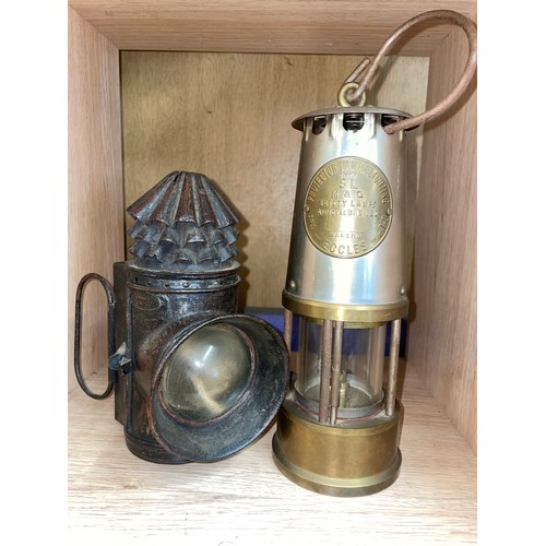 503 - ECCLES MINERS SAFETY LAMP AND 1919 CARBIDE LANTERN