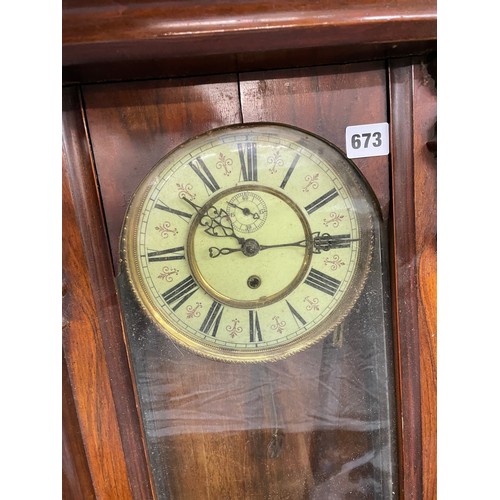 673 - 19TH CENTURY VIENNA REGULATOR TYPE WALL CLOCK