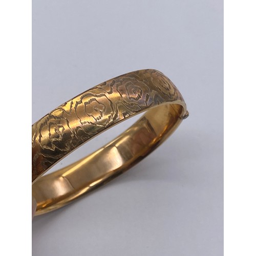 608 - ROLLED GOLD ENGRAVED CUFF BANGLE