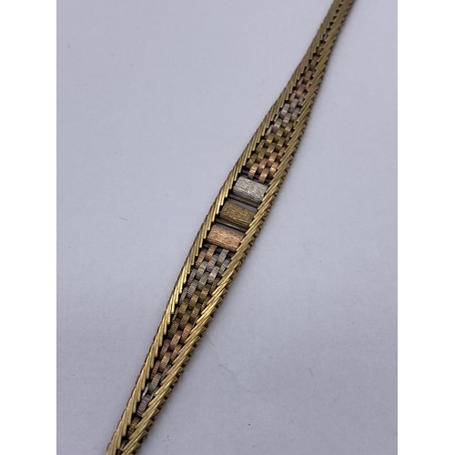 611 - 9KT TRI COLOURED GOLD MESH BRACELET 10G APPROX