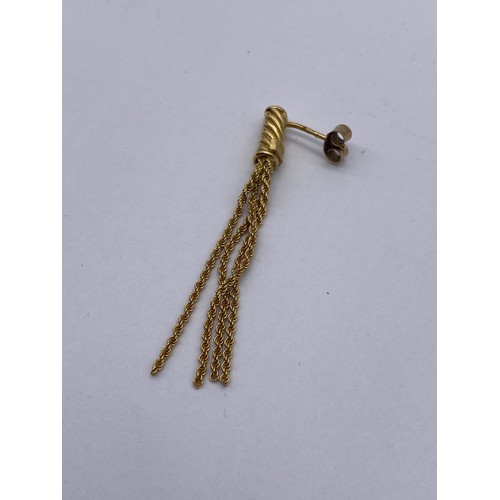 613 - PAIR OF 18CT TASSEL DROPPER EARRINGS 5G APPROX