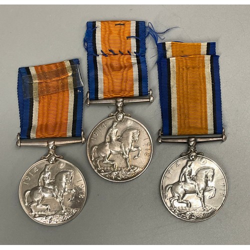 663 - 3X WWI MEDALS WITH RIBBONS RA