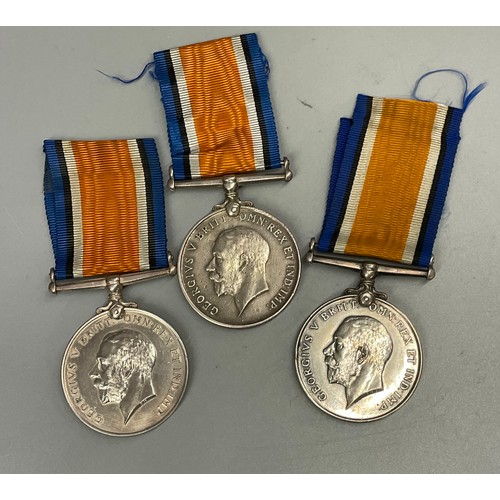 663 - 3X WWI MEDALS WITH RIBBONS RA