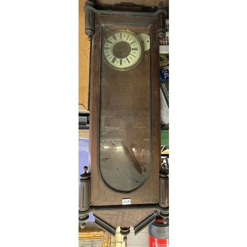 672 - 19TH CENTURY WALNUT VIENNA CLOCK CASING AND CLOCK FACE