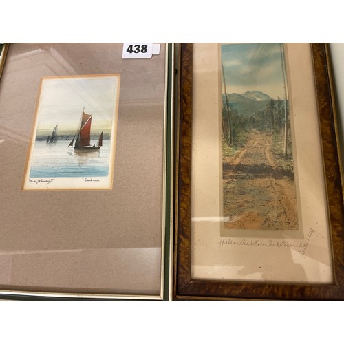 22 - SELECTION OF LITHOGRAPHIC PRINTS, TINTED ENGRAVINGS, AND SMALL WATER COLOUR OF AN ESTUARY