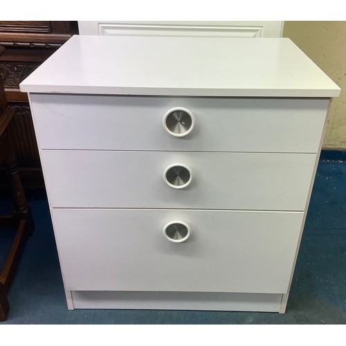 109 - WHITE THREE DRAWER CHEST
