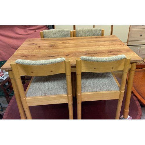 43 - BEECH FORMICA TOPPED KITCHEN TABLE AND FOUR CHAIRS