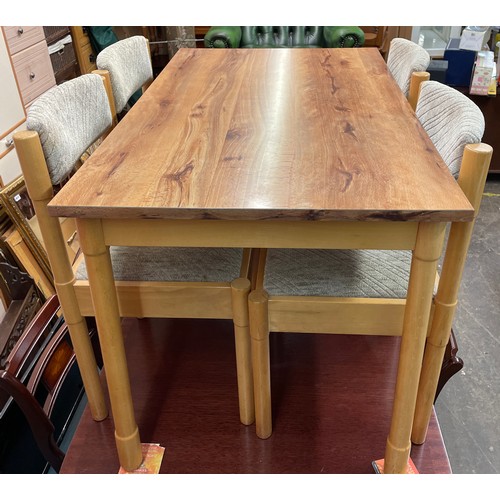 43 - BEECH FORMICA TOPPED KITCHEN TABLE AND FOUR CHAIRS