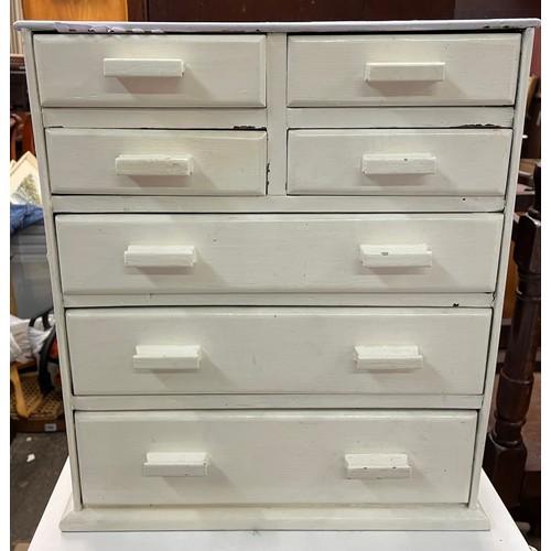 41 - SMALL PAINTED PINE FOUR OVER THREE DRAWER CHEST