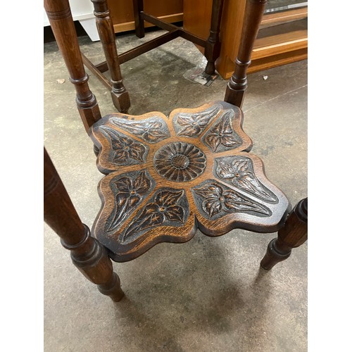 120 - EDWARDIAN OCTAGONAL CARVED OCCASIONAL TABLE WITH UNDER TIER