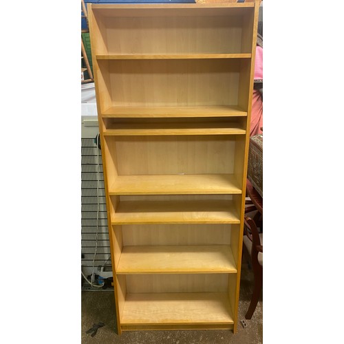 69 - BEECH TALL OPEN BOOKCASE