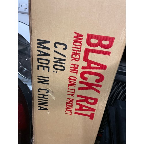 208 - PAIR OF WHARFDALE OUTDOOR SPEAKERS WITH BLACK RAT TRIPOD STANDS