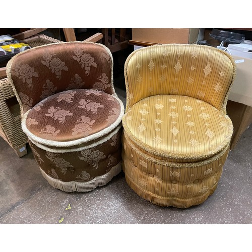 96 - TWO CIRCULAR LOW BACKED BEDROOM CHAIRS