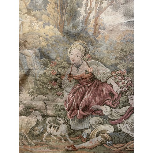 101 - TAPESTRY CLASSICAL PANEL ON BRASS POLE