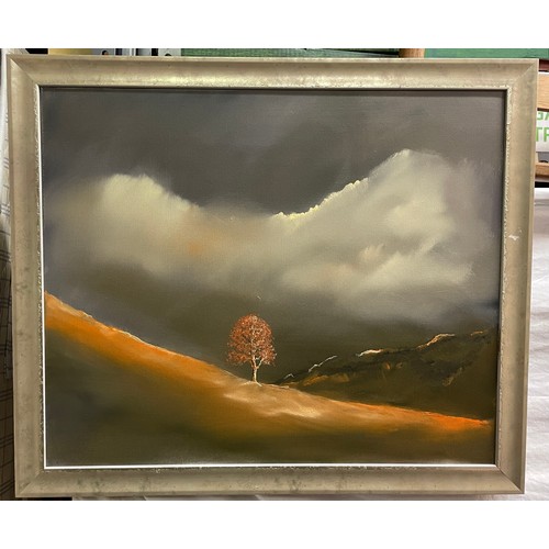 32 - OIL ON CANVAS ATMOSPHERIC LANDSCAPE