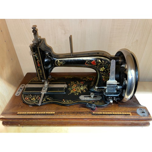 71 - WALNUT CASED VINTAGE SEWING MACHINE