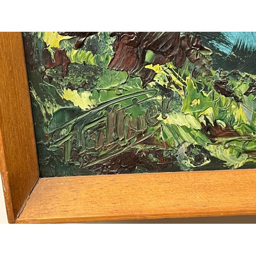 115 - OIL ON BOARD OF A MOUNTAIN LANDSCAPE