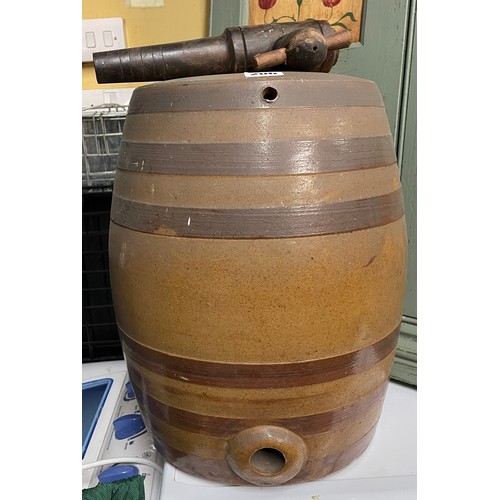 206 - STONEWARE BANDED KEG