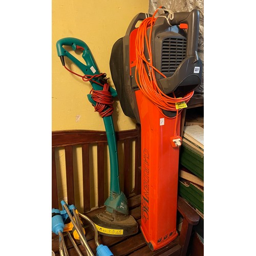 227 - FLYMO GARDEN VAC AND STRIMMER