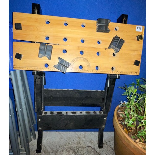 219 - BLACK AND DECKER TYPE FOLDING WORK BENCH
