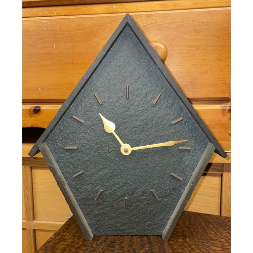 175 - SLATE MANTLE CLOCK