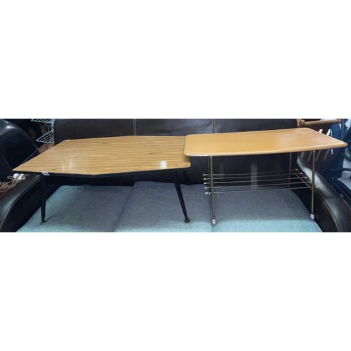 213 - 1970S COFFEE TABLE, ONE OTHER WITH UNDER TIER AND A SMALL SQUARE OAK SIDE TABLE