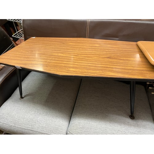 213 - 1970S COFFEE TABLE, ONE OTHER WITH UNDER TIER AND A SMALL SQUARE OAK SIDE TABLE
