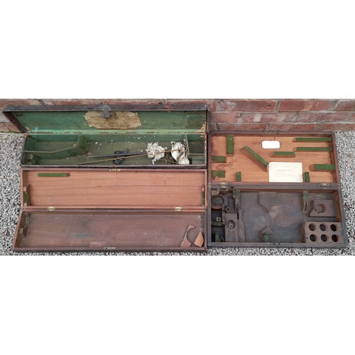 216 - ANTIQUE MAHOGANY OPTICIANS CASE & TWO OTHERS