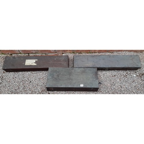 216 - ANTIQUE MAHOGANY OPTICIANS CASE & TWO OTHERS