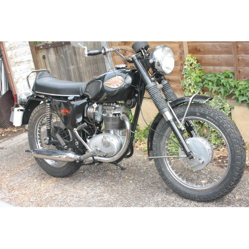 1 - BSA 245CC MOTORCYCLE (HISTORIC VEHICLE) REGISTRATION PLATE XPX 727F BLACK, PETROL