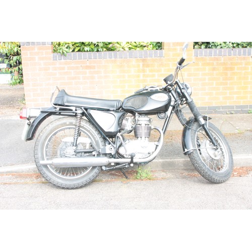 1 - BSA 245CC MOTORCYCLE (HISTORIC VEHICLE) REGISTRATION PLATE XPX 727F BLACK, PETROL