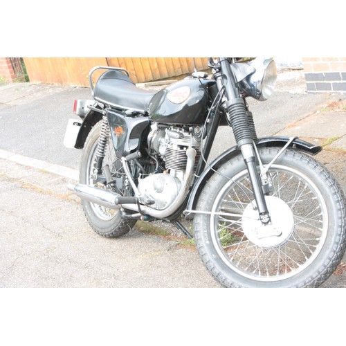 1 - BSA 245CC MOTORCYCLE (HISTORIC VEHICLE) REGISTRATION PLATE XPX 727F BLACK, PETROL