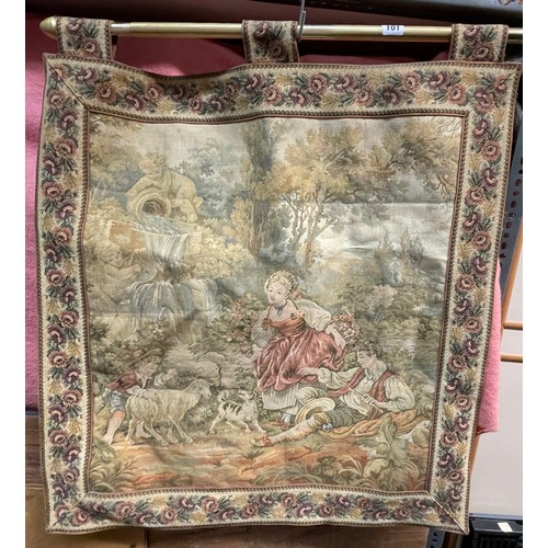 15 - TAPESTRY CLASSICAL PANEL ON BRASS POLE