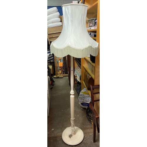 47 - WHITE PAINTED FLUTED LAMP STANDARD