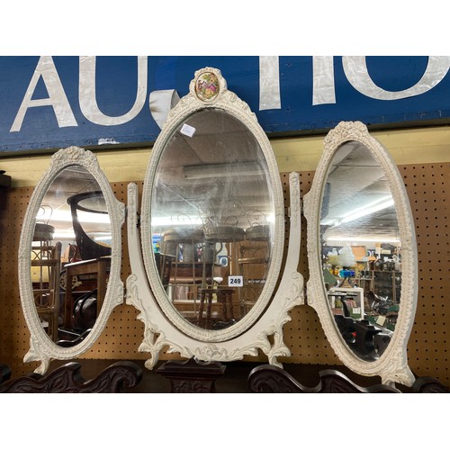 68 - OVAL TRIPLE DRESSING TABLE MIRROR