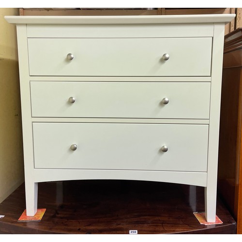 7 - CONTEMPORARY CREAM PAINTED THREE DRAWER CHEST