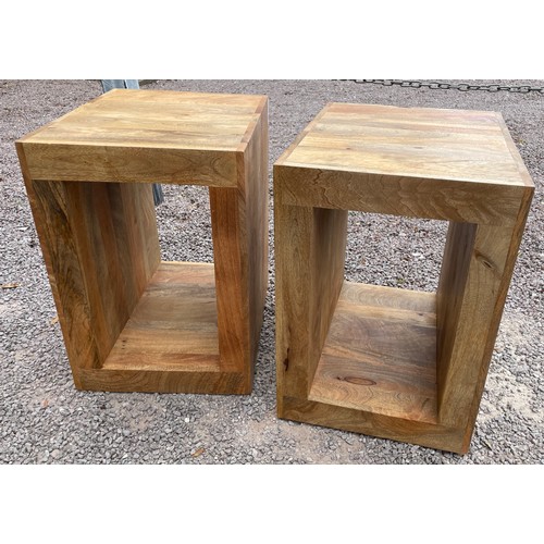 97 - TWO MANGO WOOD LAMP TABLES