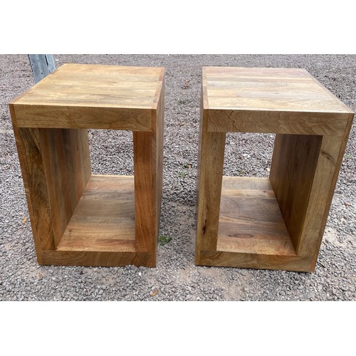 97 - TWO MANGO WOOD LAMP TABLES