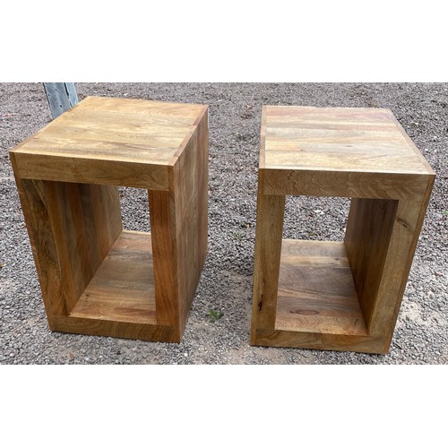 97 - TWO MANGO WOOD LAMP TABLES