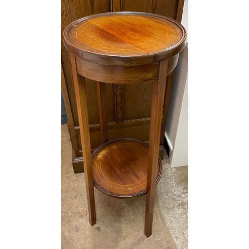 23 - EDWARDIAN MAHOGANY AND BOX STRUNG JARDINIERE STAND