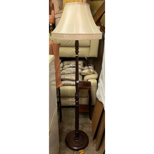 58 - MAHOGANY LAMP STANDARD AND SHADE