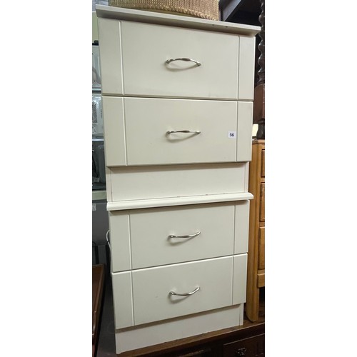 56 - PAIR OF CREAM TWO DRAWER BEDSIDE CHESTS