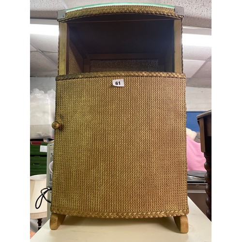 61 - GOLD LOOM TYPE BEDSIDE CUPBOARD