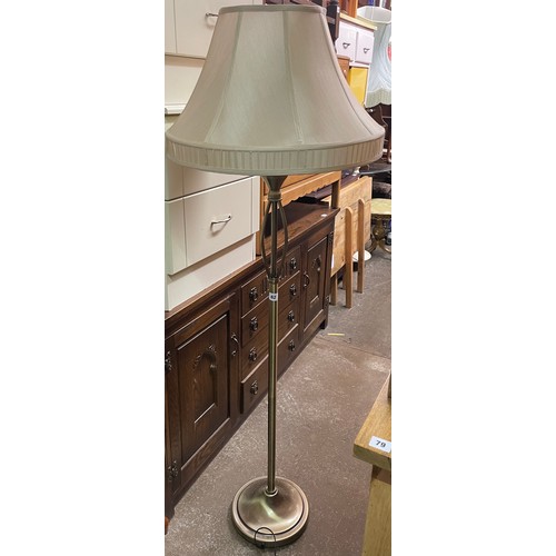 62 - POLISHED METAL LAMP STANDARD AND SHADE