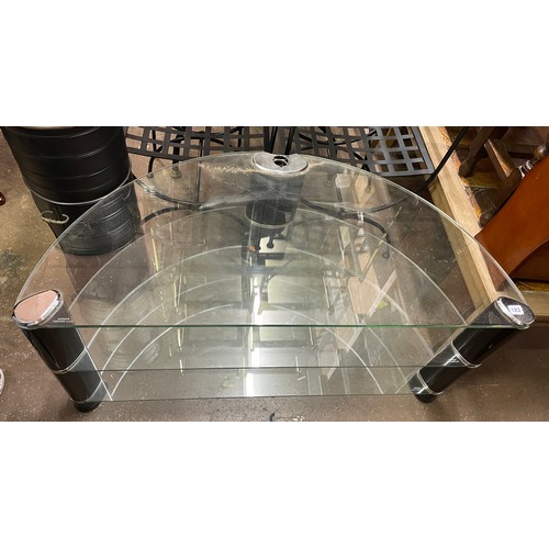 123 - THREE TIER DEMI LUNE MEDIA STAND