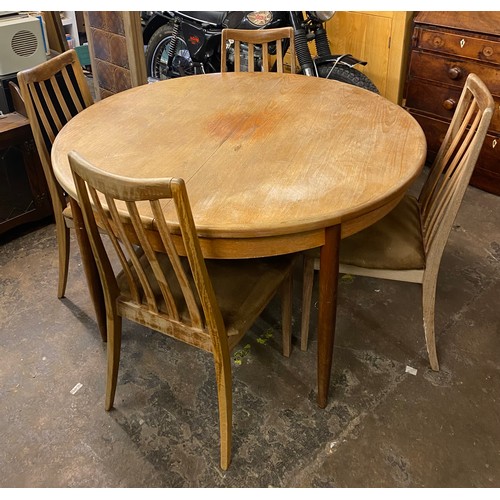 149 - TEAK G PLAN CIRCULAR DINING CHAIR AND FOUR CHAIRS