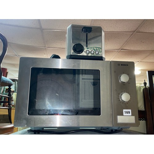 169 - BOSCH STAINLESS MICROWAVE OVEN AND TOASTER