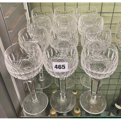 465 - WATERFORD CRYSTAL COLLEEN PATTERN SET OF 12 STEMMED GOBLETS