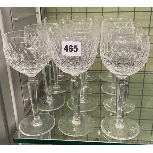 465 - WATERFORD CRYSTAL COLLEEN PATTERN SET OF 12 STEMMED GOBLETS